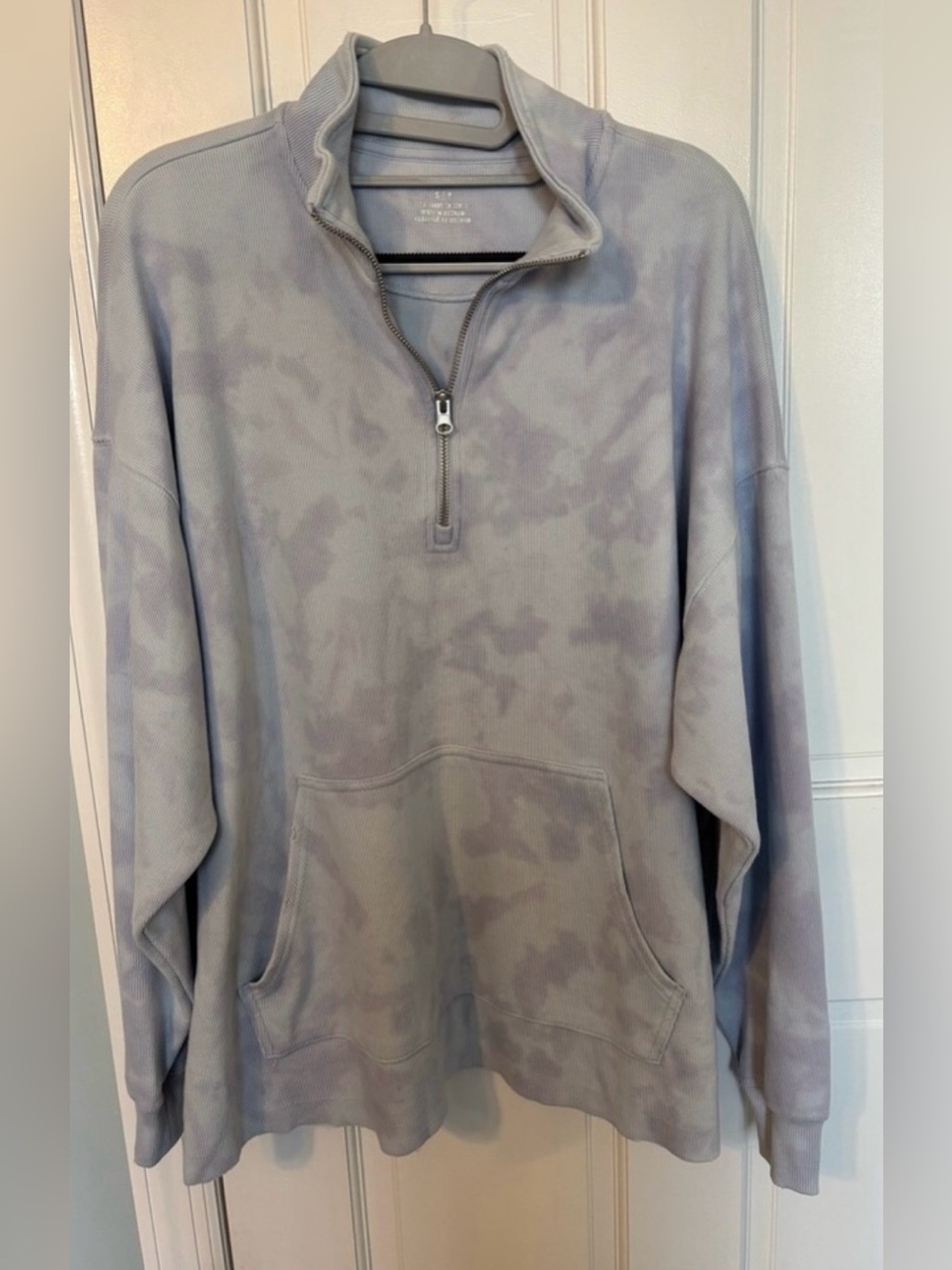 Aerie light blue tie dye quarter zip pullover small